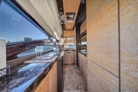 a view of the kitchen area of a luxury yacht