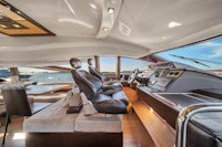 the interior of a luxury motor yacht