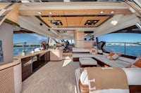 the interior of a luxury yacht